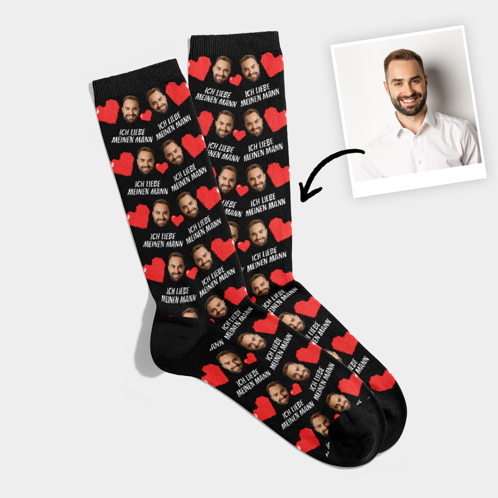 Personalisierte Socken mit Gesicht Ehemann