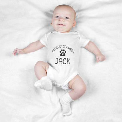 Personalisierter Baby Body Strampler Hundepfote Mit Name
