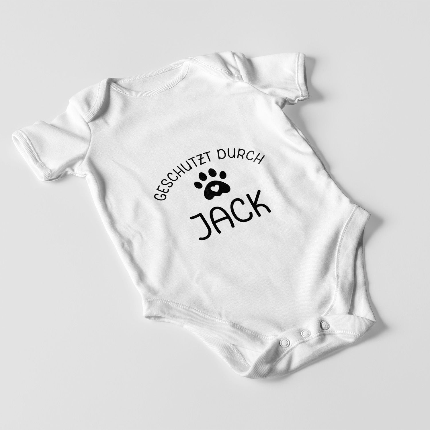Personalisierter Baby Body Strampler Hundepfote Mit Name