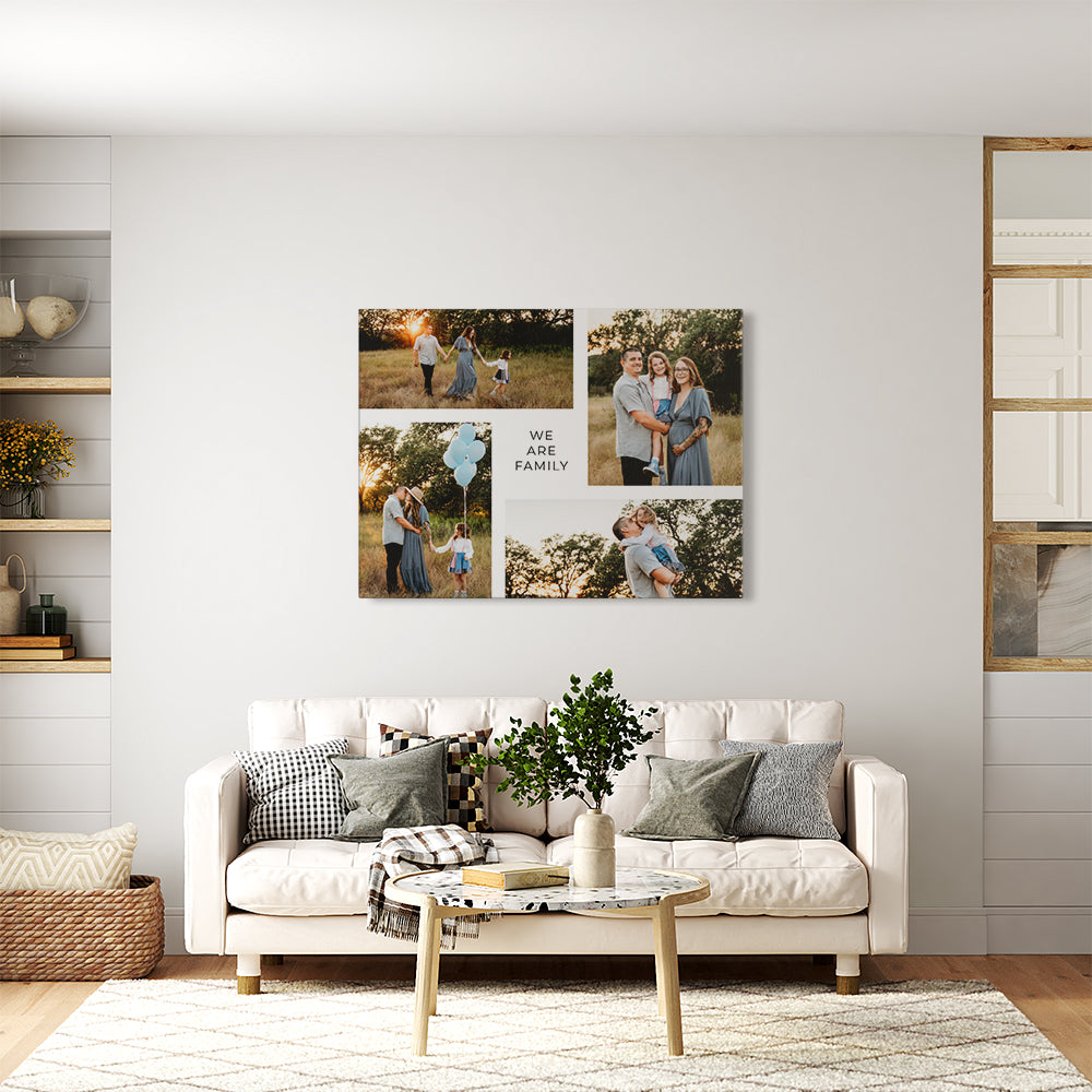 Personalisierte Leinwand Familien Collage Mit Fotos