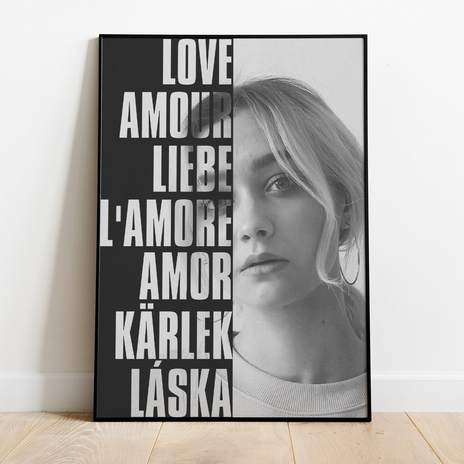 Personalisiertes Poster Liebe Sprachen Mit Foto