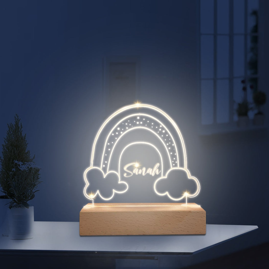 Personalisiertes LED Nachtlicht Kinder Lampe Wolke Mit Name