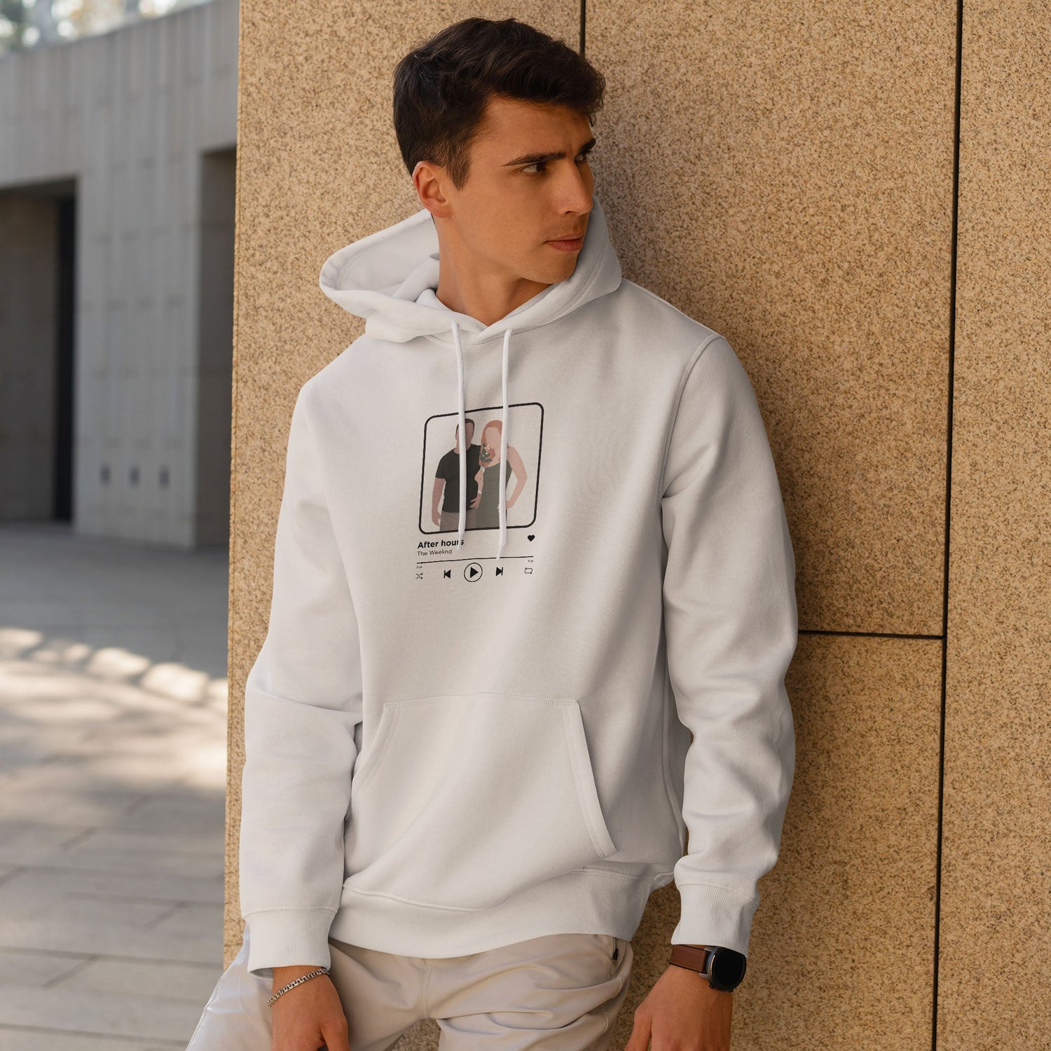 Personalisierter Hoodie Pullover Spotify Song Mit Illustration