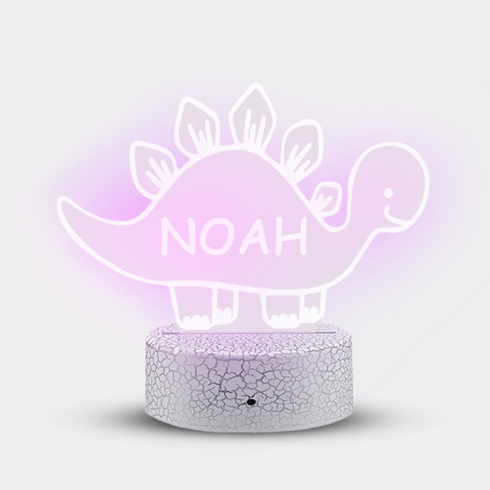 Personalisiertes LED Nachtlicht Kinder Lampe Dino Mit Name