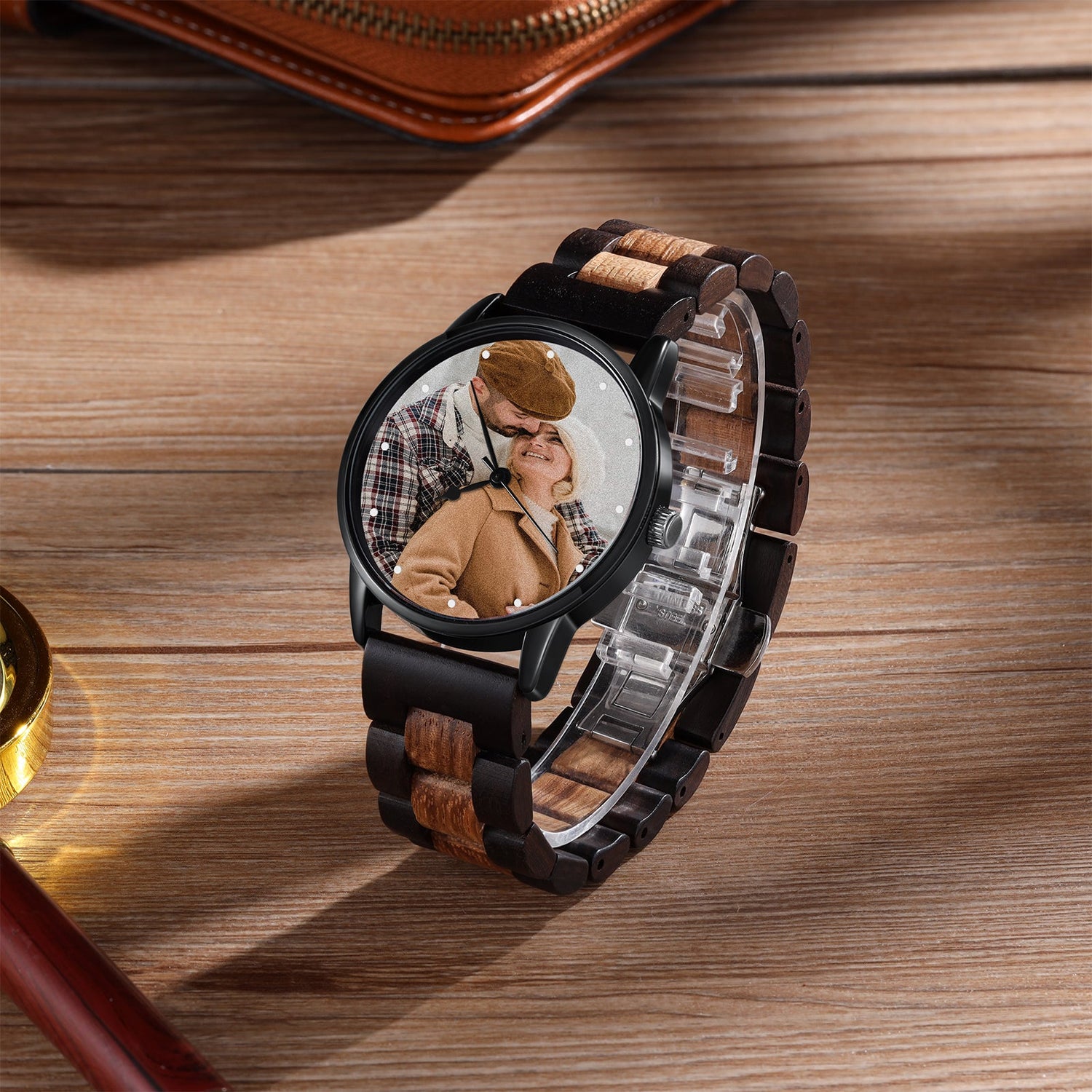 Personalisierte Foto Uhr Holz Armband