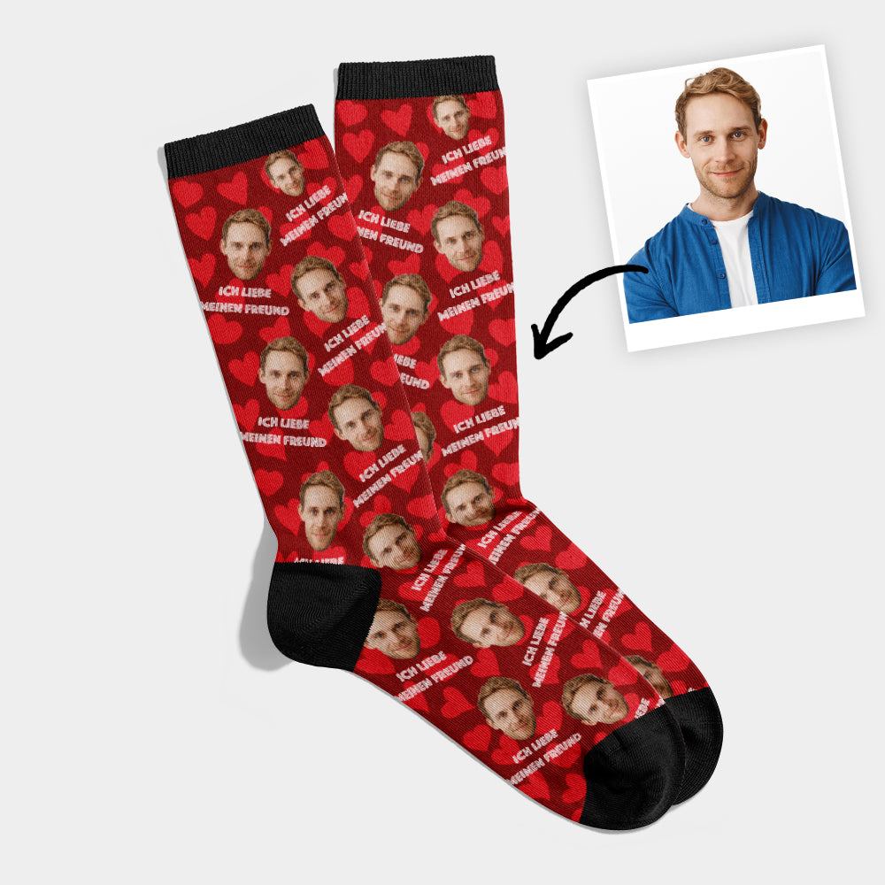Personalisierte Socken mit Gesicht Freund