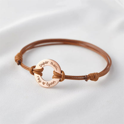 Personalisiertes Leder Armband Mit Ring
