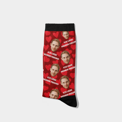 Personalisierte Socken mit Gesicht Freund