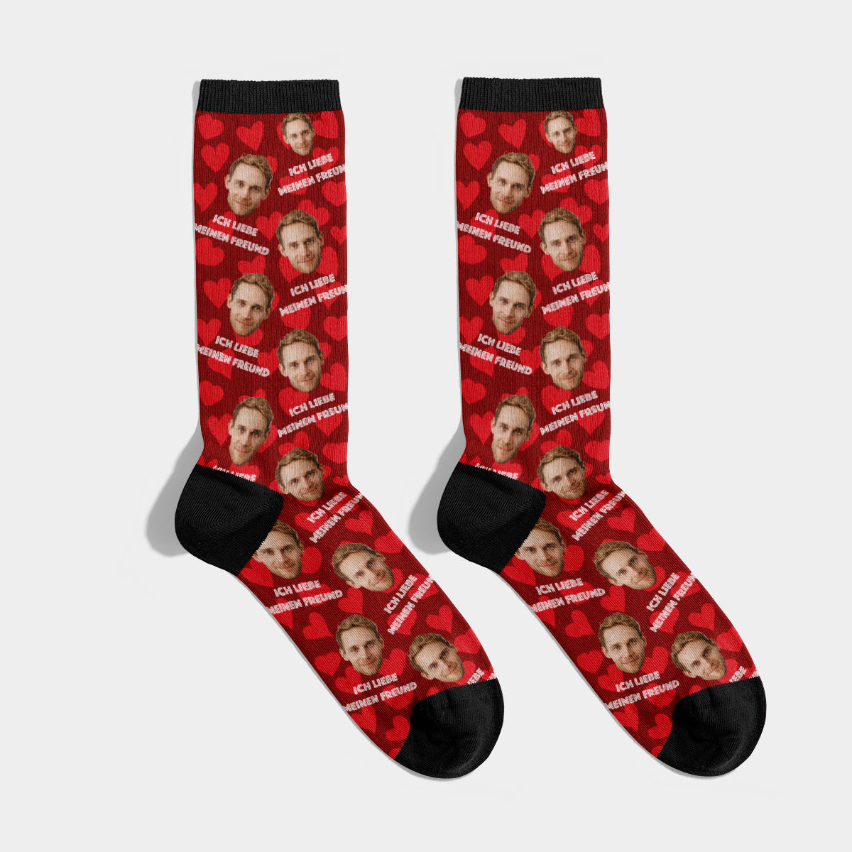 Personalisierte Socken mit Gesicht Freund