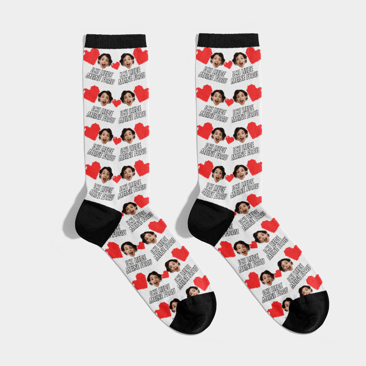 Personalisierte Socken mit Gesicht Ehefrau