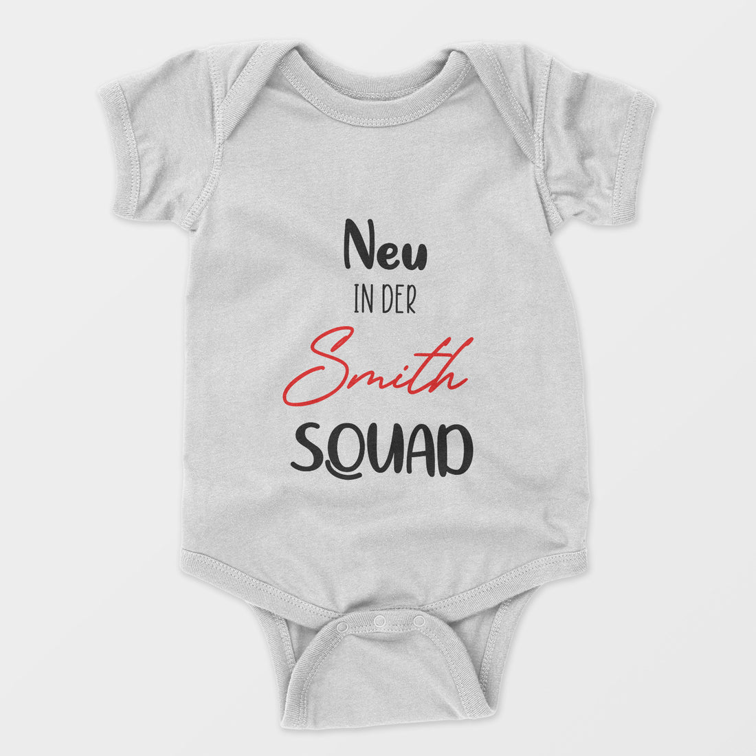 Personalisierter Baby Body Strampler Squad Mit Nachname