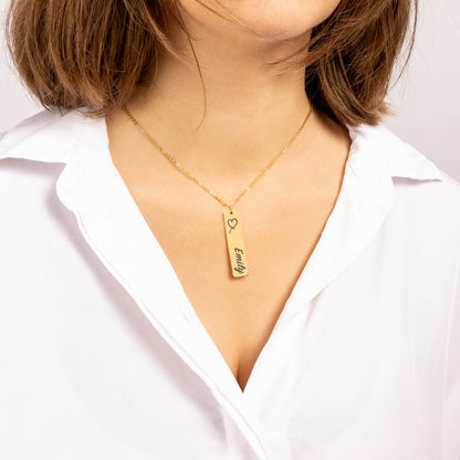 Personalisierte Halskette Vertikal mit Name Gravur