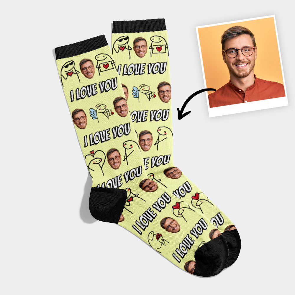 Personalisierte Ich liebe Dich Socken