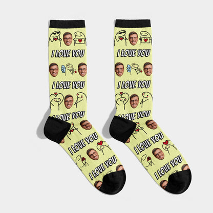 Personalisierte Ich liebe Dich Socken