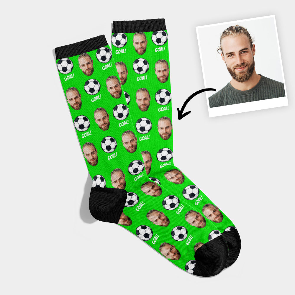 Personalisierte Fußball Socken mit Gesicht