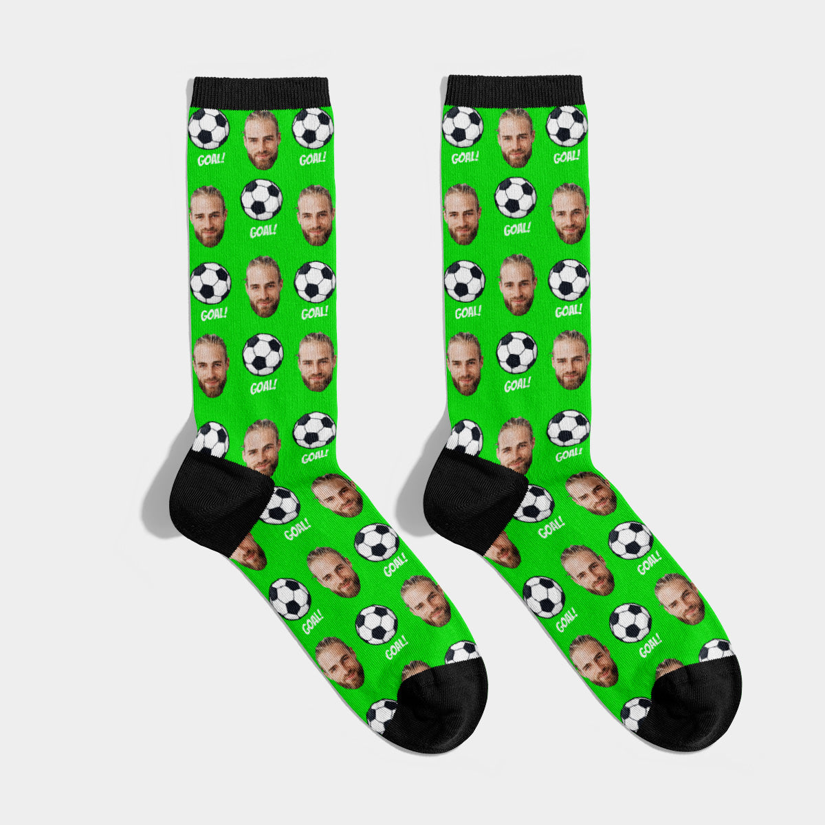 Personalisierte Fußball Socken mit Gesicht