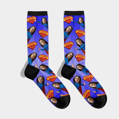 Personalisierte Super Mama Socken