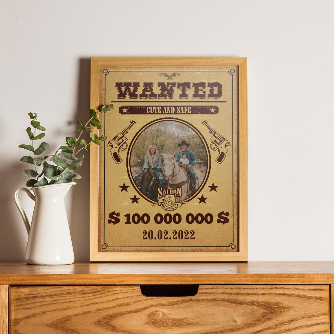 Personalisiertes Western Poster Wanted Mit Foto