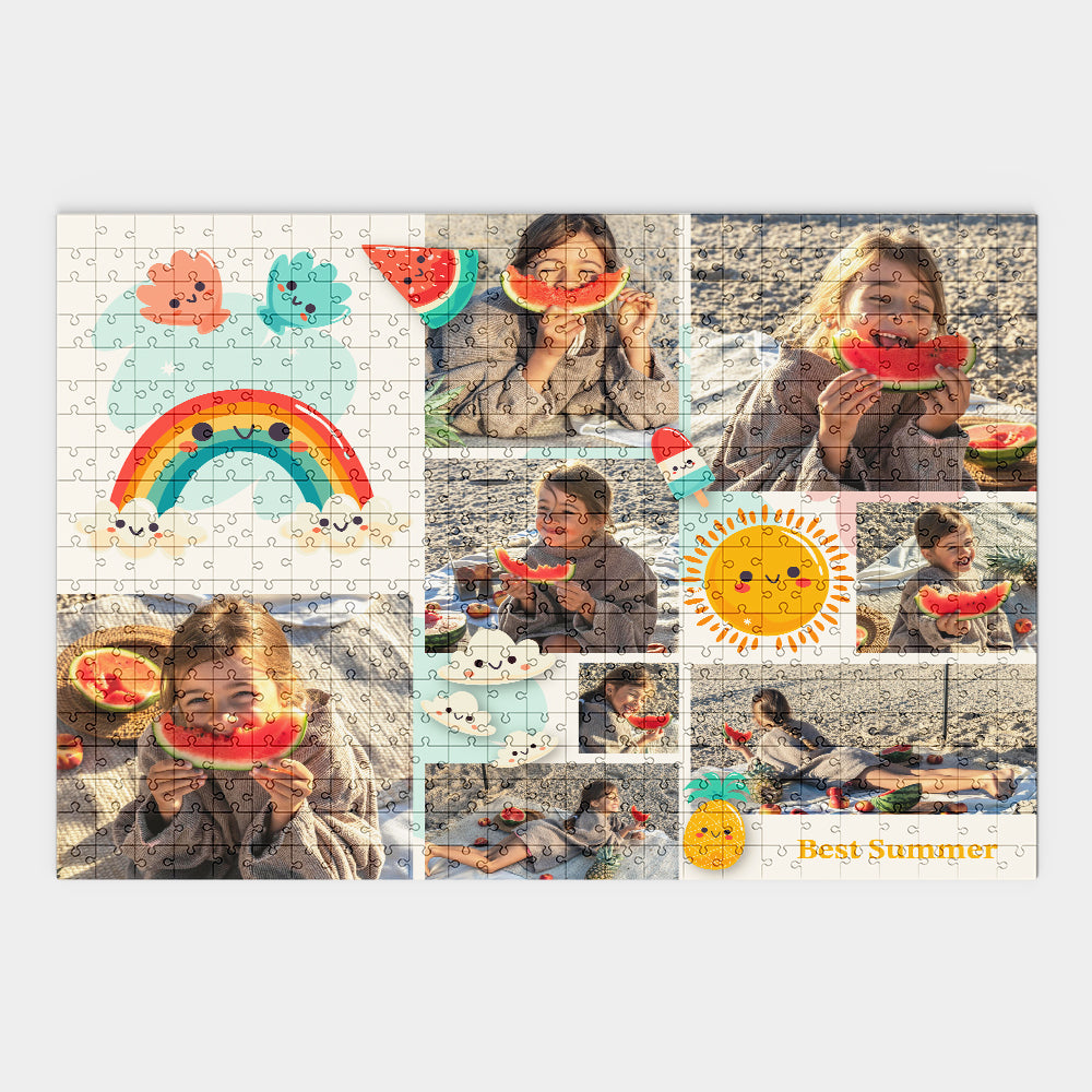 Personalisierte Puzzle Verspielte Collage mit Fotos