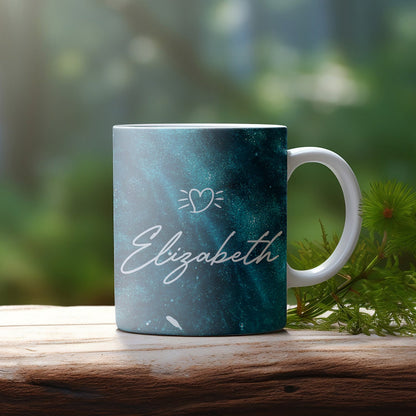 Personalisierte Aqua Marmor Tasse
