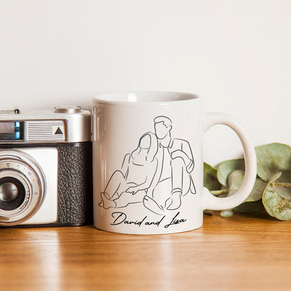 Personalisierte Tasse Line Art