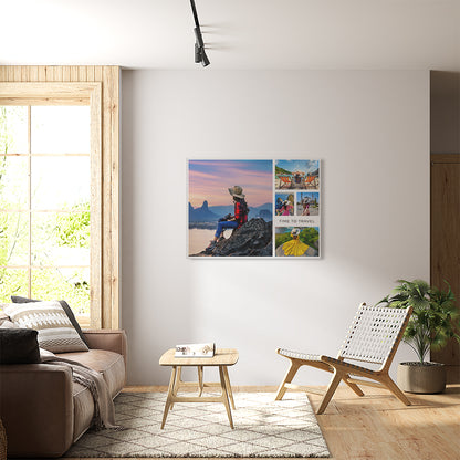 Personalisierte Leinwand mit Foto Reise Collage