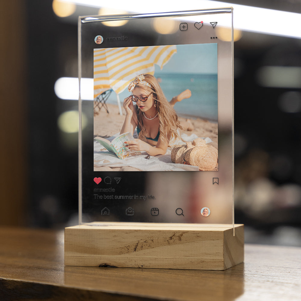 Personalisierte Instagram Transparente Plakette Mit Foto