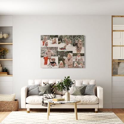 Personalisierte Leinwand mit Gitternetz Fotocollage