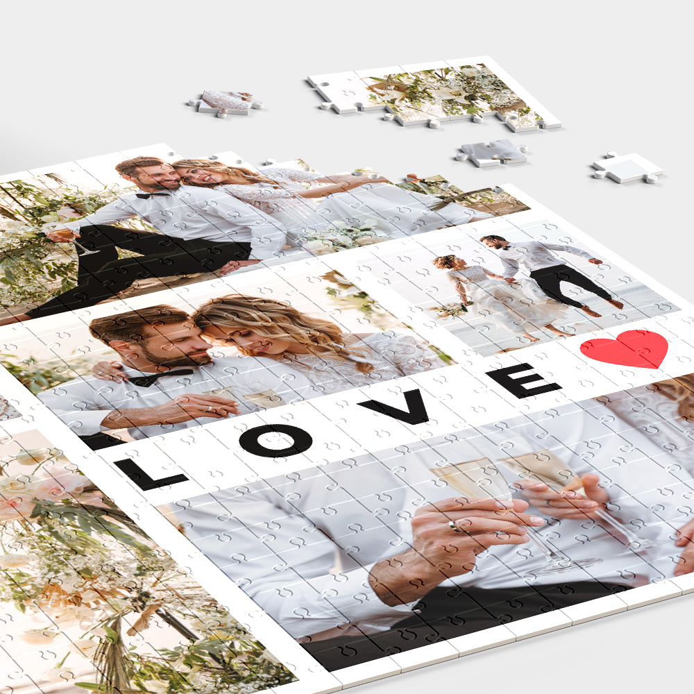 Personalisierte Puzzle Liebes Collage mit Fotos