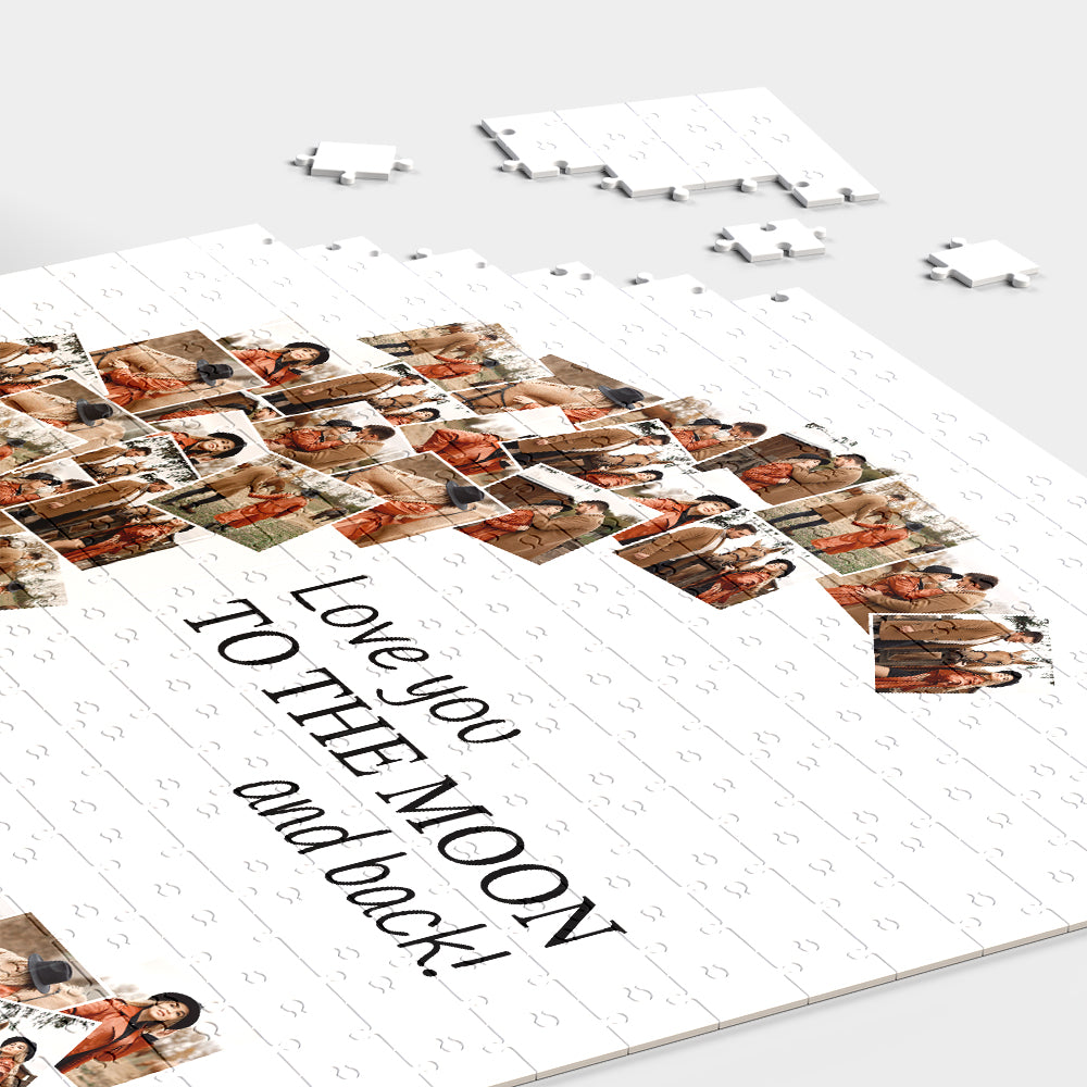 Personalisierte Puzzle Mond Fotocollage mit Fotos