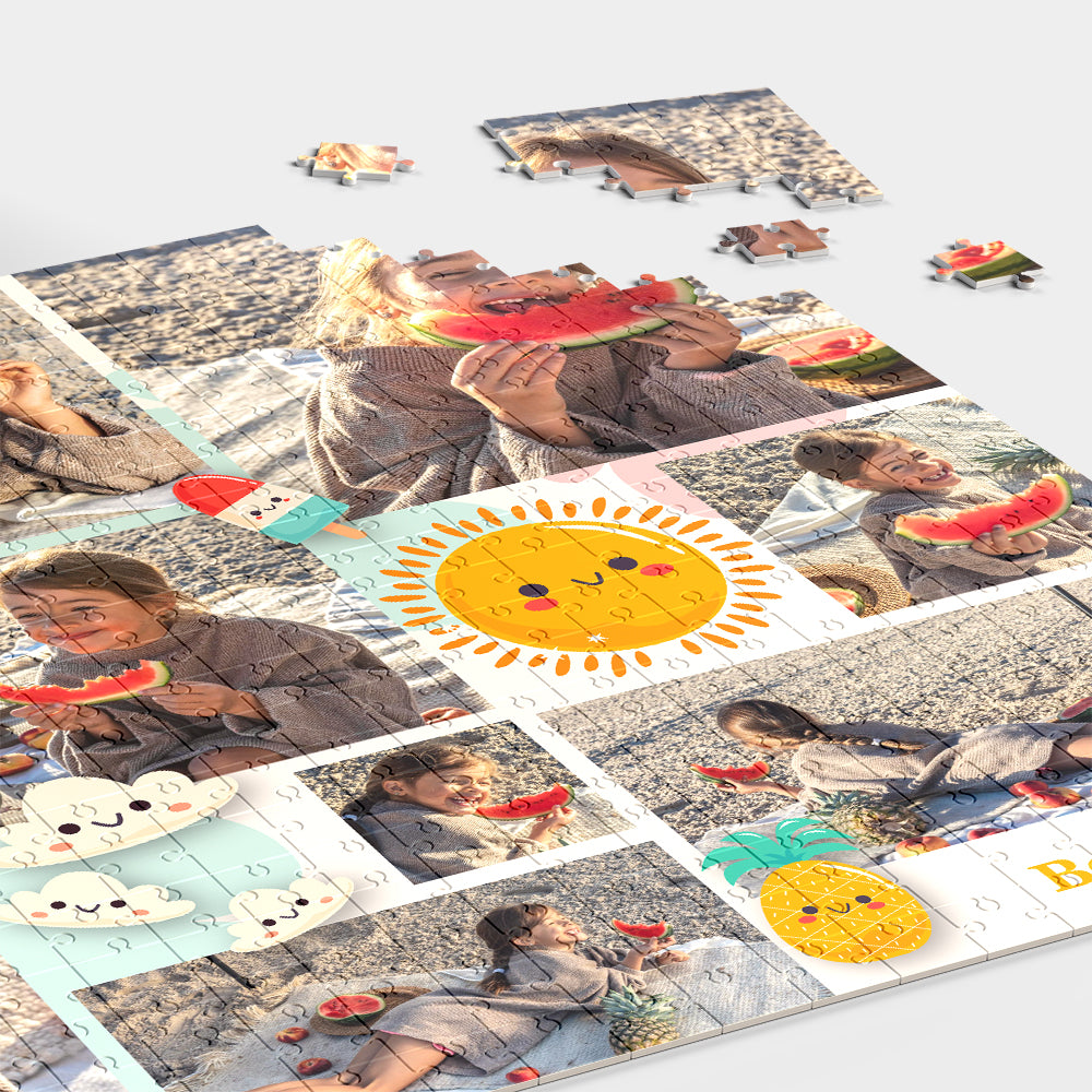 Personalisierte Puzzle Verspielte Collage mit Fotos