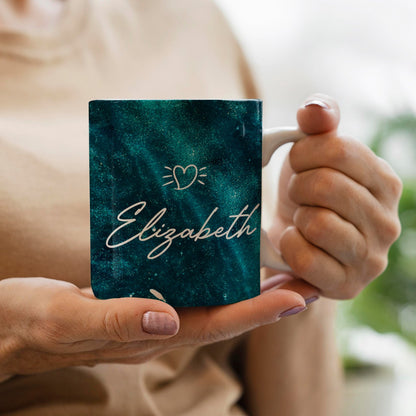 Personalisierte Aqua Marmor Tasse