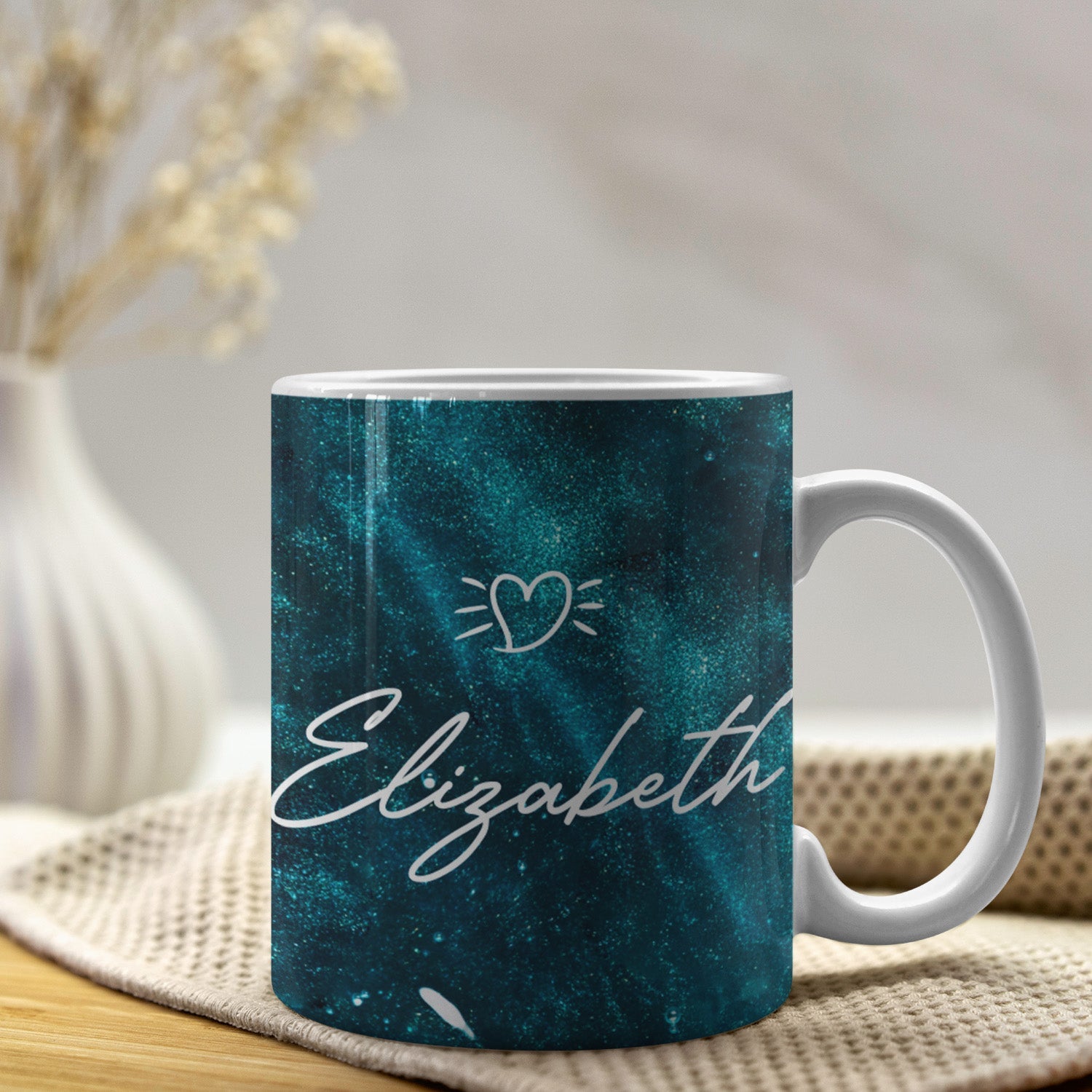 Personalisierte Aqua Marmor Tasse
