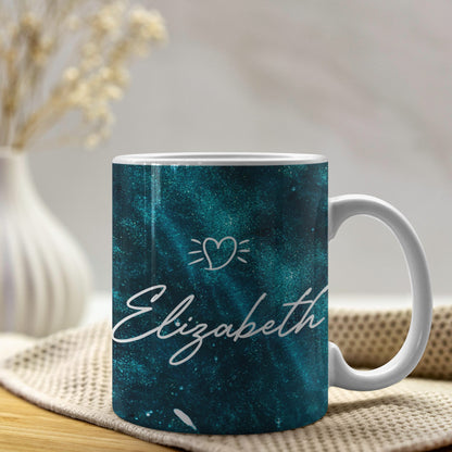 Personalisierte Aqua Marmor Tasse