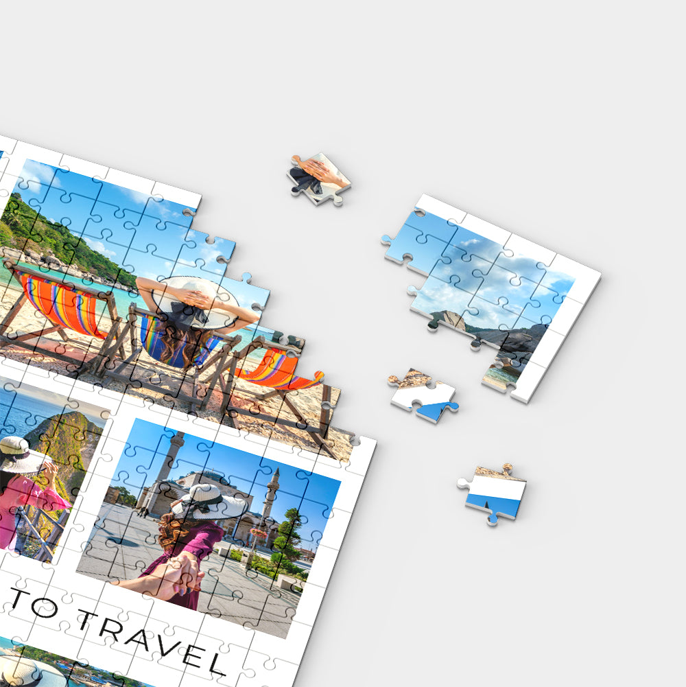 Personalisierte Puzzle mit Reise Collage mit Fotos