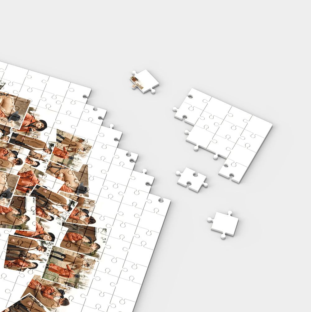 Personalisierte Puzzle Mond Fotocollage mit Fotos