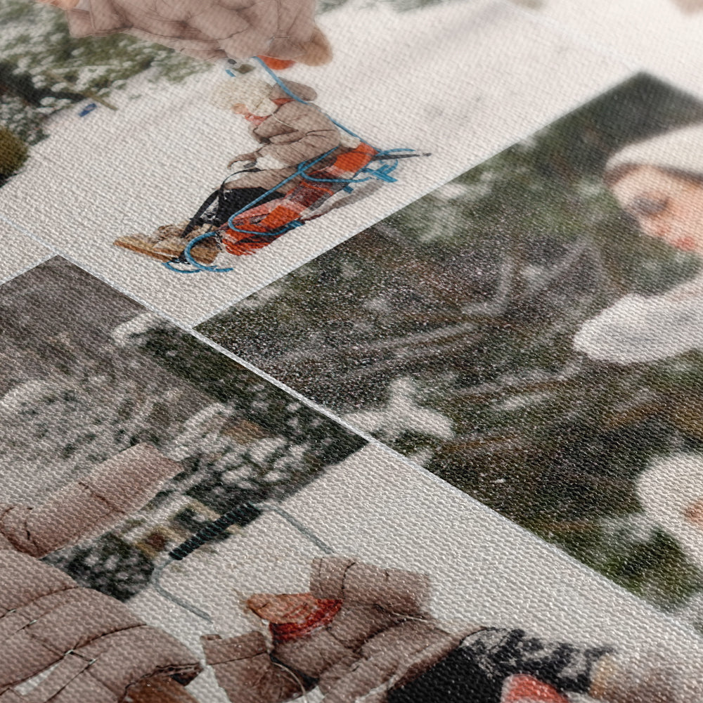 Personalisierte Leinwand mit Gitternetz Fotocollage