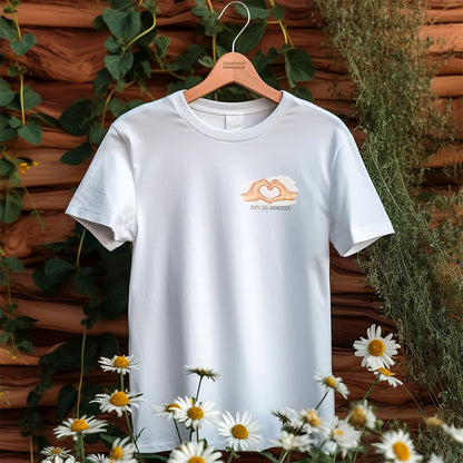 Personalisiertes T-Shirt Herz Mit Datum Römische Ziffern