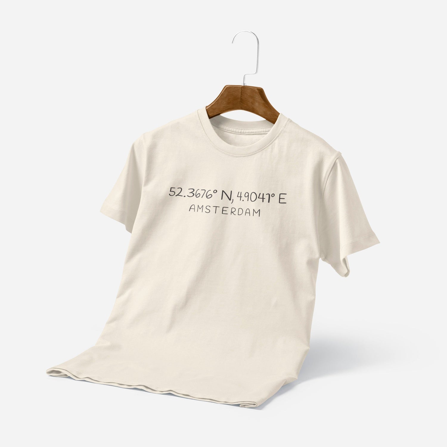 Personalisiertes T-Shirt Koordinaten Und Stadt