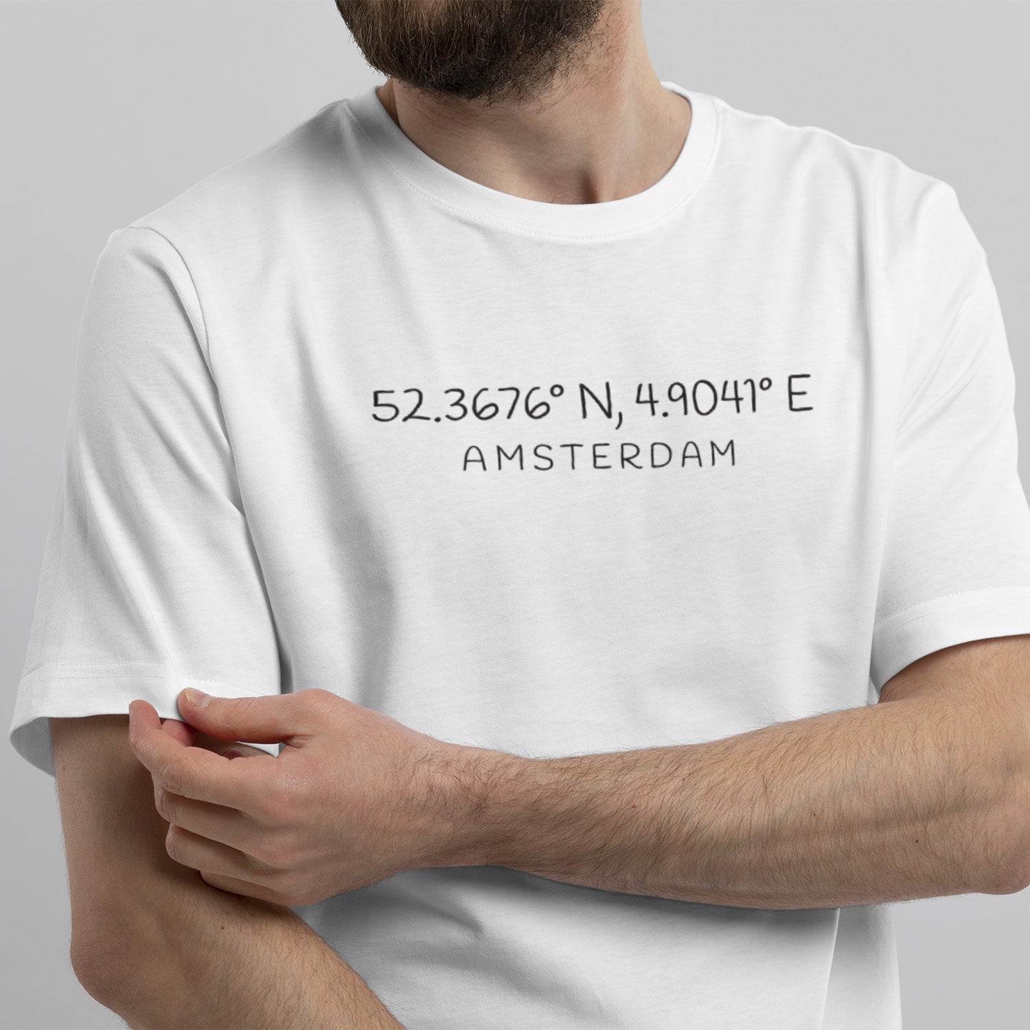 Personalisiertes T-Shirt Koordinaten Und Stadt