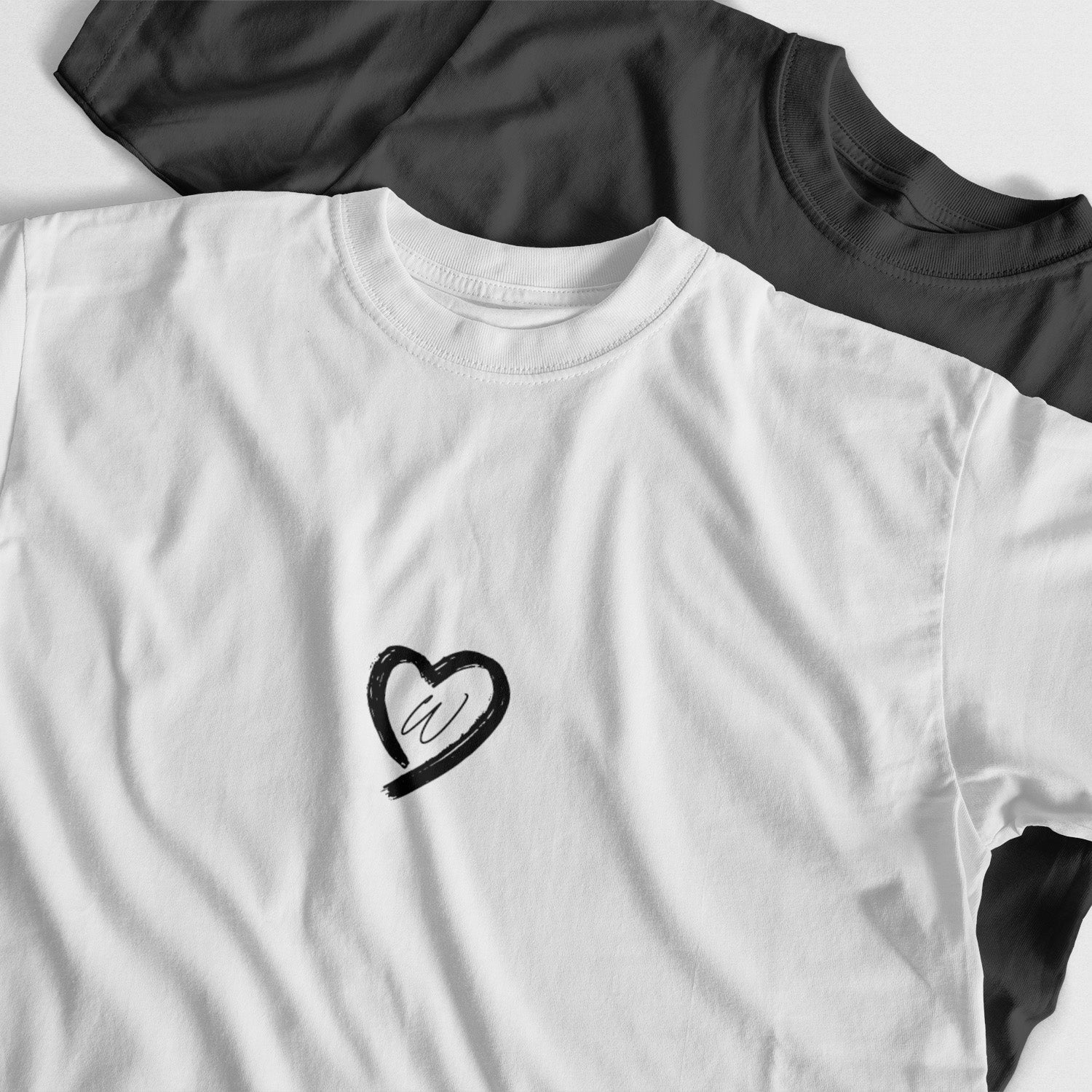Personalisiertes T-Shirt Herz Mit Initial