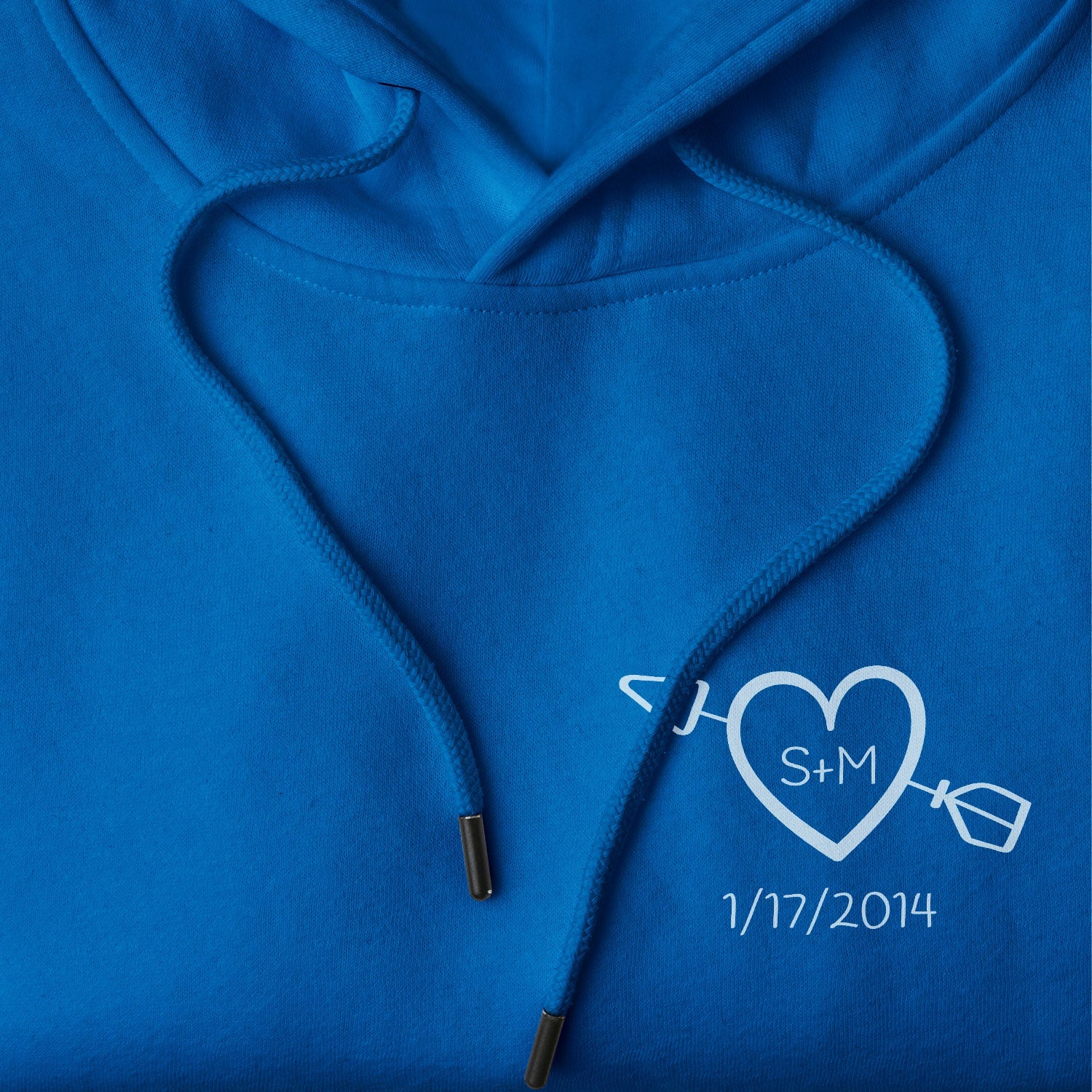 Personalisierter Hoodie Pullover Paare Herz Mit Initialen Und Datum