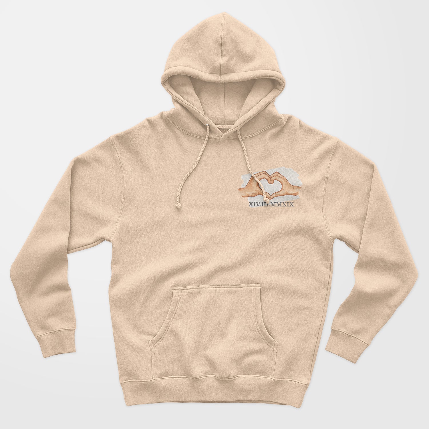 Personalisierter Hoodie Pullover Paare Mit Herz Datum Römische Zahlen