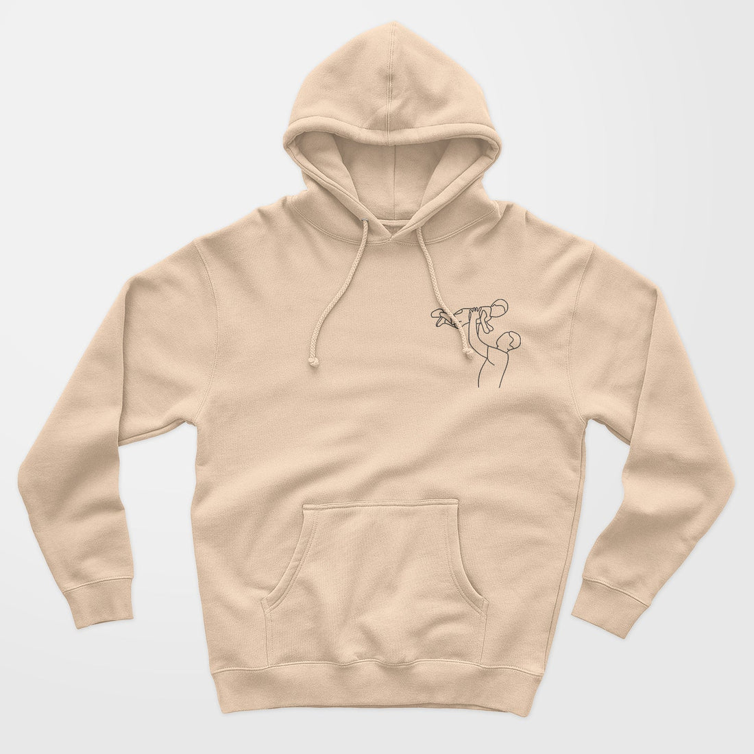 Personalisierter Hoodie Pullover Foto Stickerei Line Art