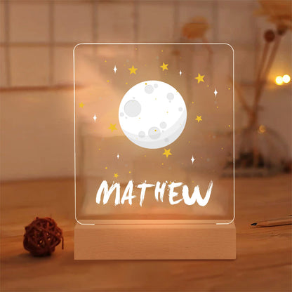 Personalisiertes LED Nachtlicht Kinder Lampe Mond Mit Name