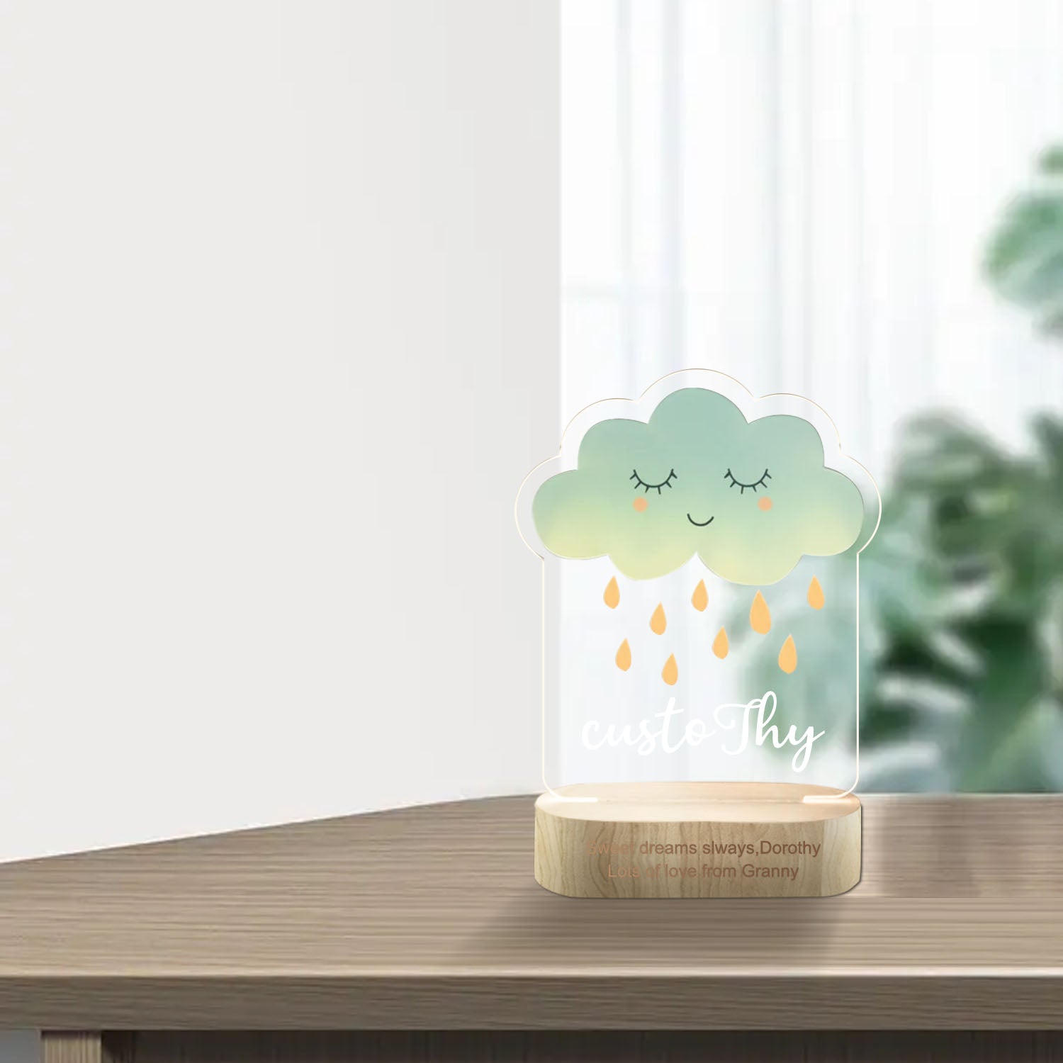 Personalisiertes LED Nachtlicht Kinder Lampe Wolke Mit Vorname