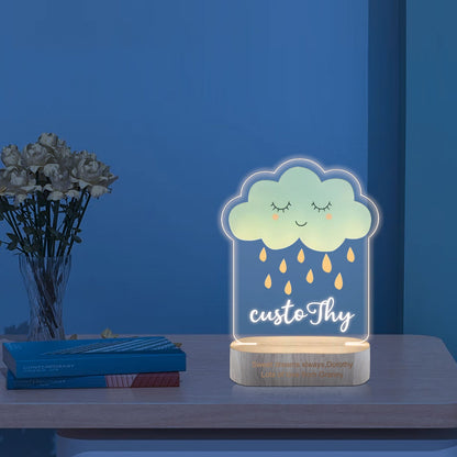 Personalisiertes LED Nachtlicht Kinder Lampe Wolke Mit Vorname