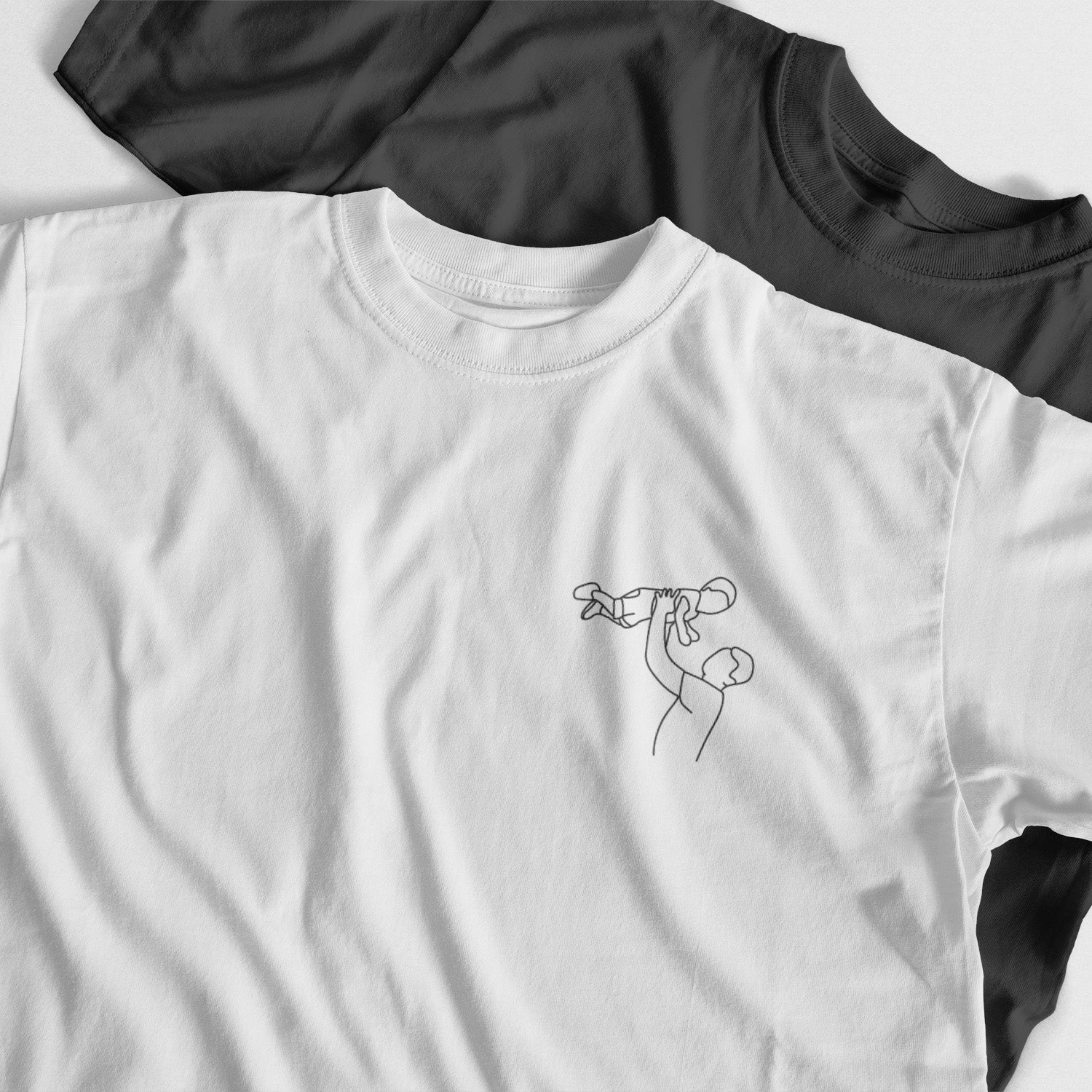 Personalisiertes T-Shirt Foto Stickerei Line Art