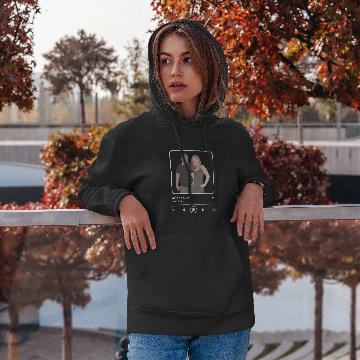 Personalisierter Hoodie Pullover Spotify Song Mit Illustration