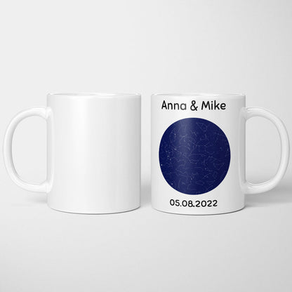 Personalisierte Tasse mit Sternenkarte